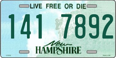 NH license plate 1417892