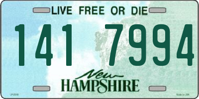 NH license plate 1417994