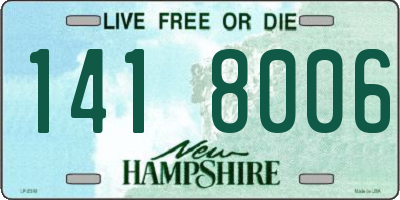 NH license plate 1418006