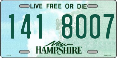 NH license plate 1418007