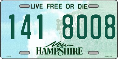 NH license plate 1418008