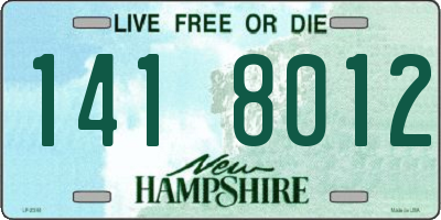 NH license plate 1418012
