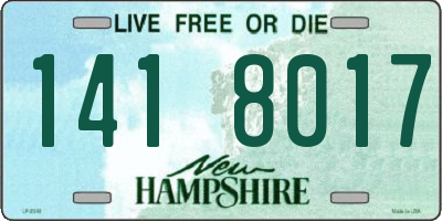 NH license plate 1418017