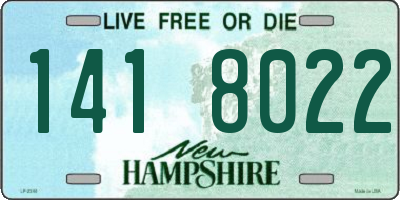 NH license plate 1418022