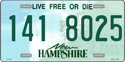 NH license plate 1418025