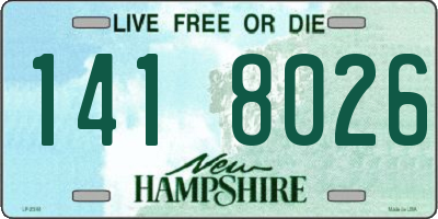 NH license plate 1418026