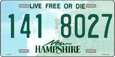 NH license plate 1418027