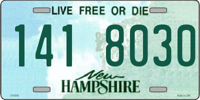 NH license plate 1418030