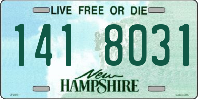 NH license plate 1418031