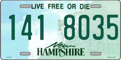NH license plate 1418035