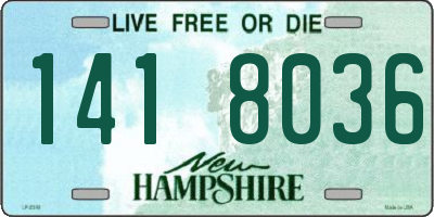 NH license plate 1418036