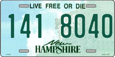 NH license plate 1418040