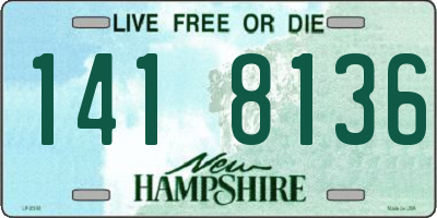 NH license plate 1418136