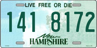 NH license plate 1418172