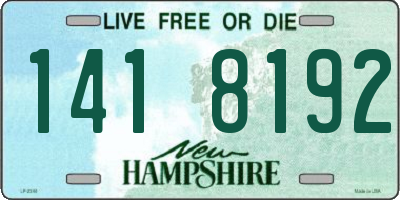 NH license plate 1418192