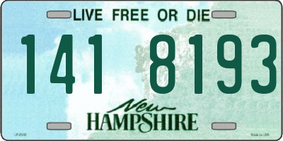 NH license plate 1418193