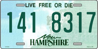 NH license plate 1418317