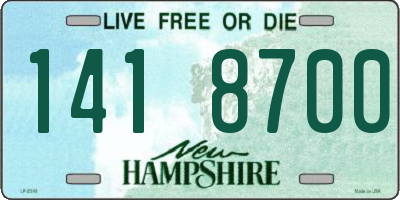 NH license plate 1418700