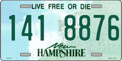 NH license plate 1418876