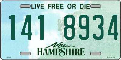 NH license plate 1418934