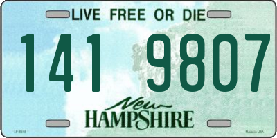 NH license plate 1419807