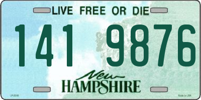 NH license plate 1419876