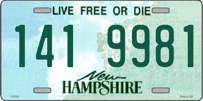 NH license plate 1419981