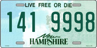 NH license plate 1419998