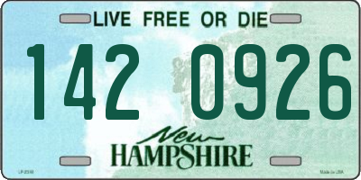 NH license plate 1420926