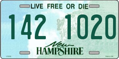 NH license plate 1421020