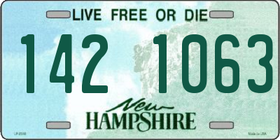 NH license plate 1421063