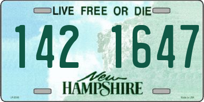 NH license plate 1421647