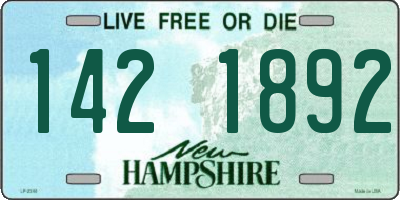 NH license plate 1421892