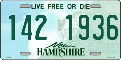 NH license plate 1421936