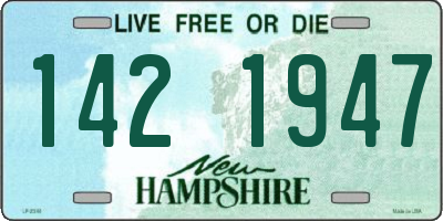 NH license plate 1421947