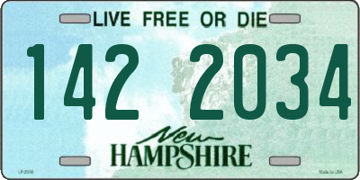 NH license plate 1422034