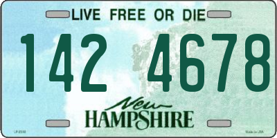 NH license plate 1424678