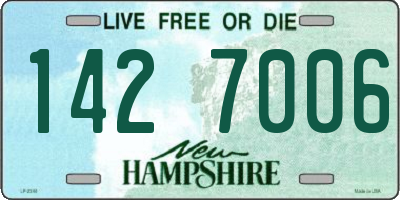 NH license plate 1427006