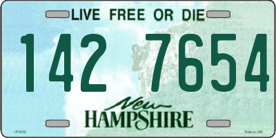 NH license plate 1427654