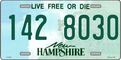 NH license plate 1428030