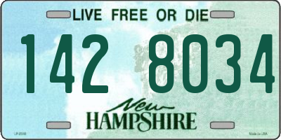 NH license plate 1428034