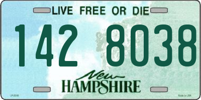 NH license plate 1428038