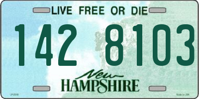 NH license plate 1428103