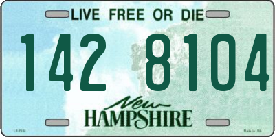 NH license plate 1428104