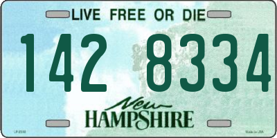 NH license plate 1428334