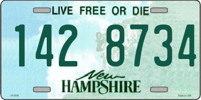 NH license plate 1428734