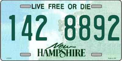 NH license plate 1428892