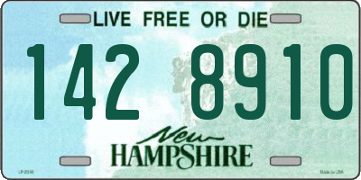 NH license plate 1428910