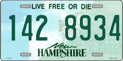 NH license plate 1428934