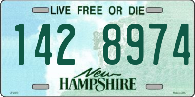 NH license plate 1428974